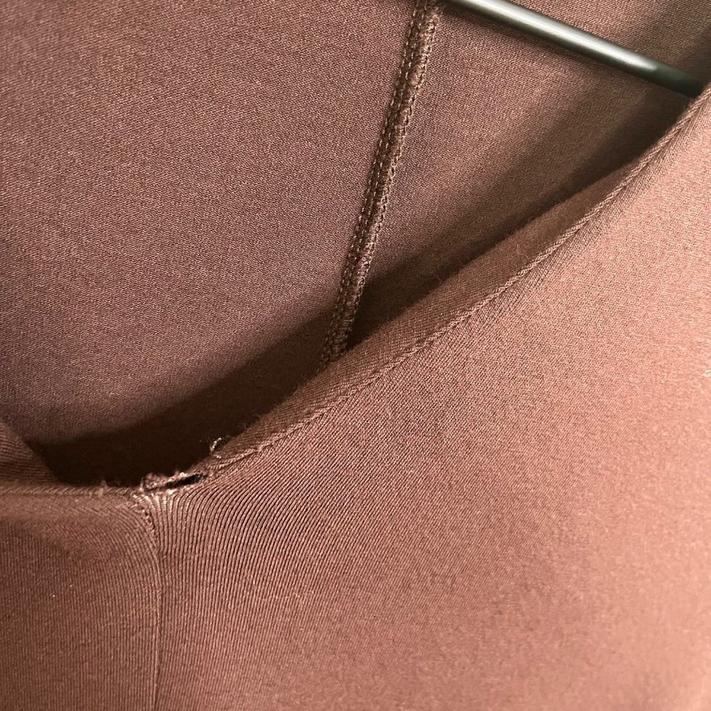 Eileen Fisher Women's Brown V-Neck Calf Length Dress Size Small Long Sleeve - Picture 7 of 12